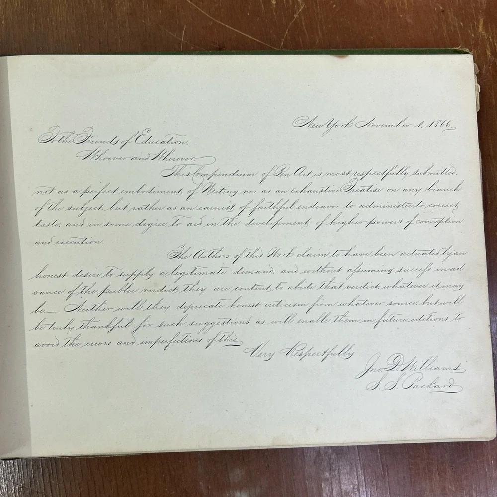 Antique Gems Of Penmanship Williams And Packard 1866 Calligraphy Book